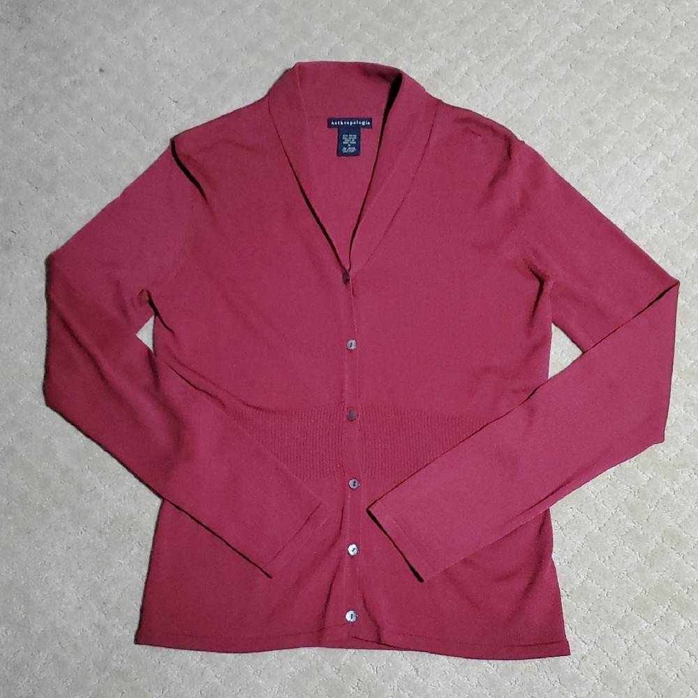 Anthropologie Women's Red Cardigan